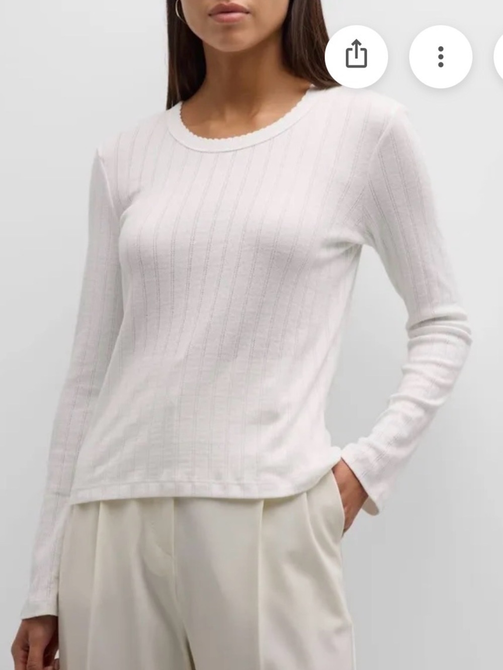 LESET Pointelle Long Sleeve Shirt. Size xs.